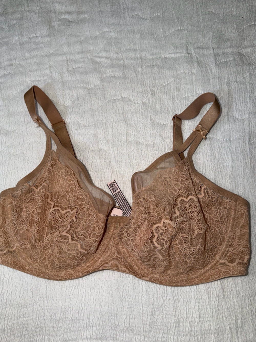 Victoria's Secret Lace Unlined Bra in Tan